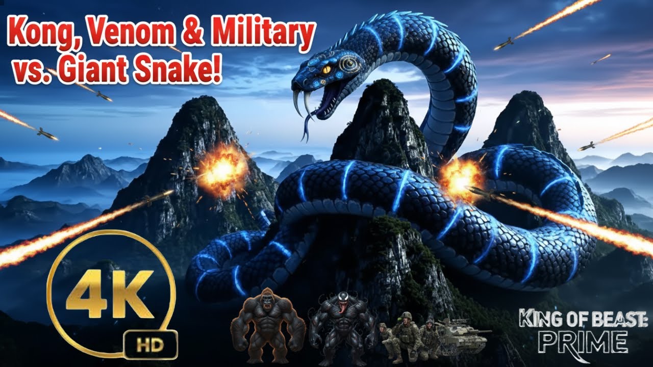 Kong, Venom & Military Forces vs. Giant Snake: Epic Monster Battles Compilation!