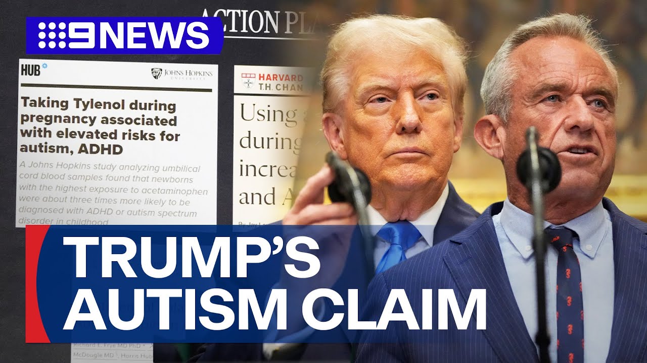 Donald Trump suggests link between paracetamol use during pregnancy and autism | 9 News Australia