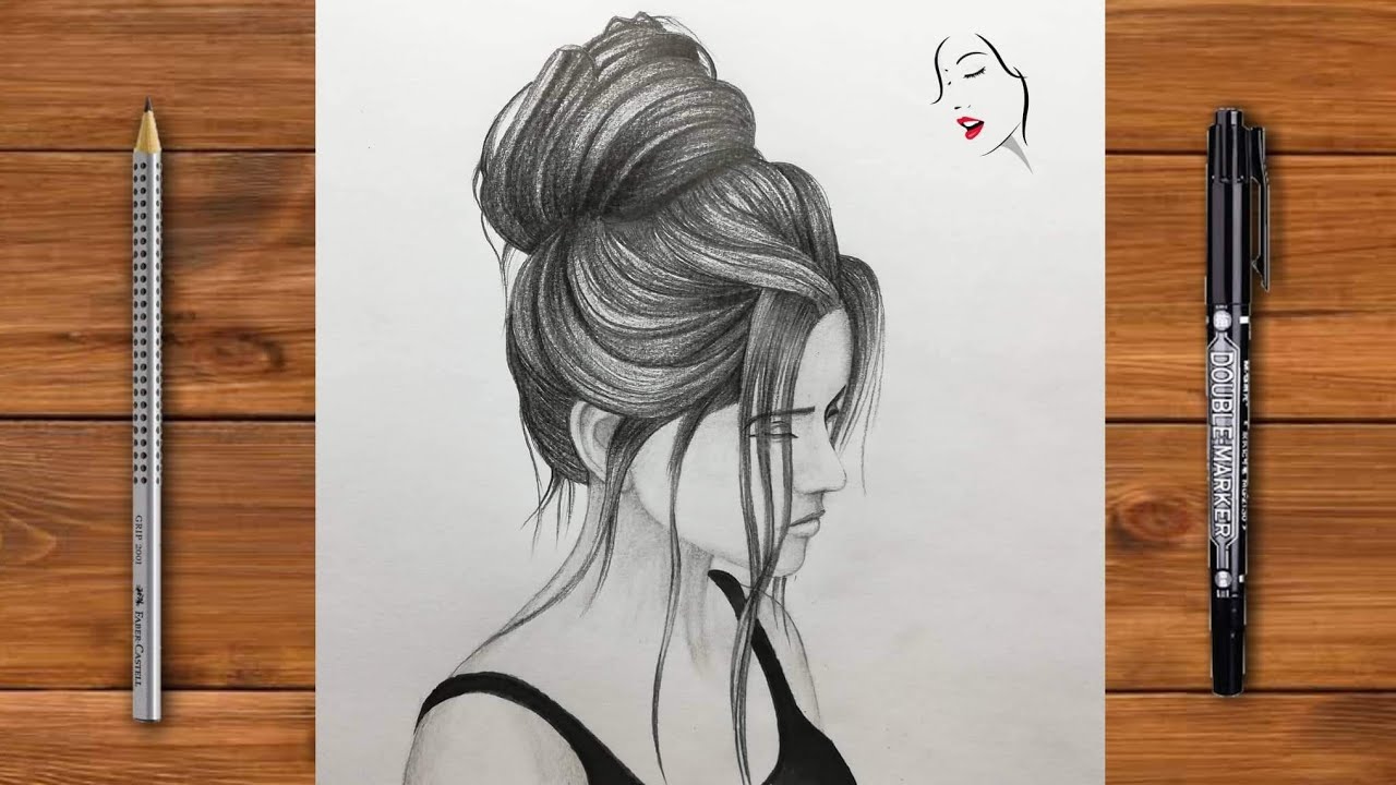 how to draw a girl step by step for beginners | Pencil Sketch Drawing of bts | The Crazy Sketcher