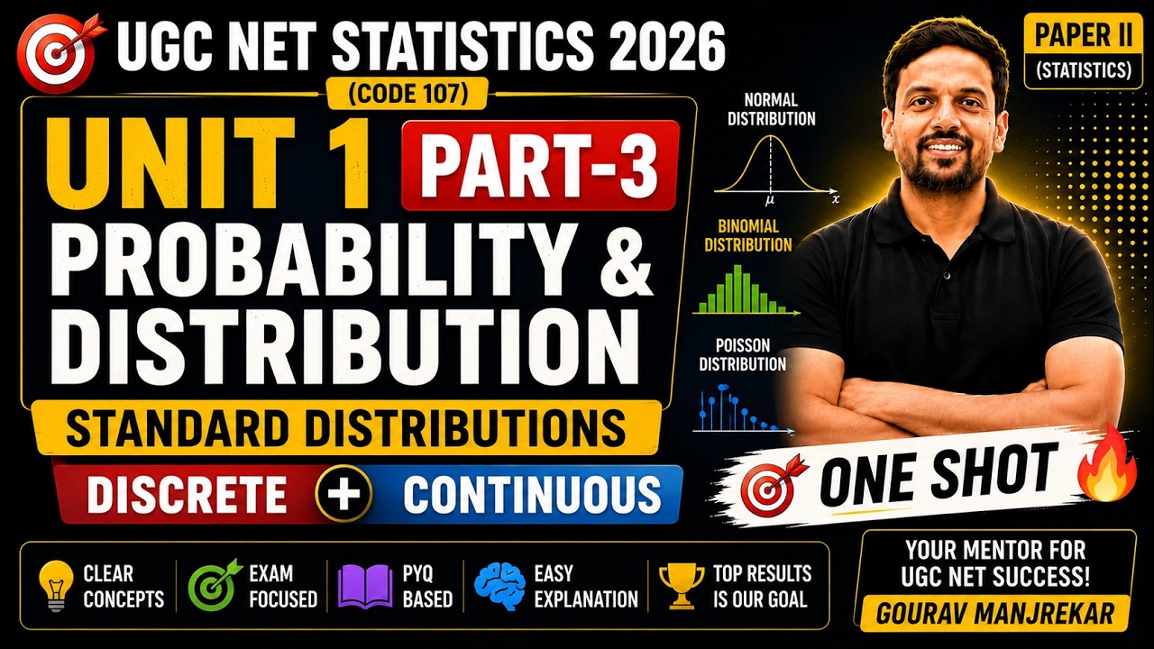 UGC NET Statistics 2026 | Standard Distributions in One Shot 🔥 | Part 3