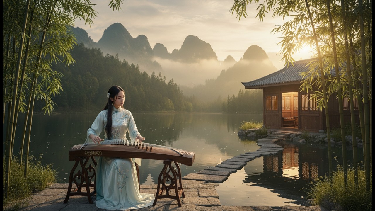 Sound Relaxing With Chinese Bamboo Flute 🌿 Erhu, Guzheng   🌿 Deep Sleep Music 🌿 Emotional Balance