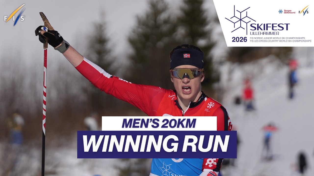 Emil August Longva Winning Run | JWSC men's 20km Mass Start | FIS Cross Country