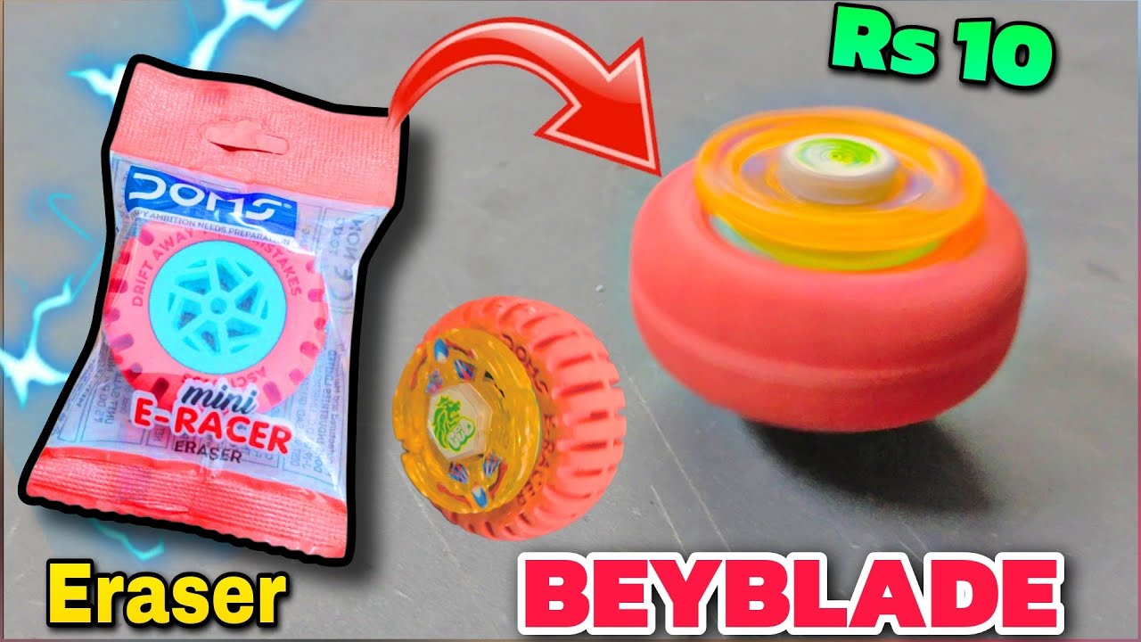 I made a 100% spin steal beyblade using 10rs ERASER ! POCKET TOON