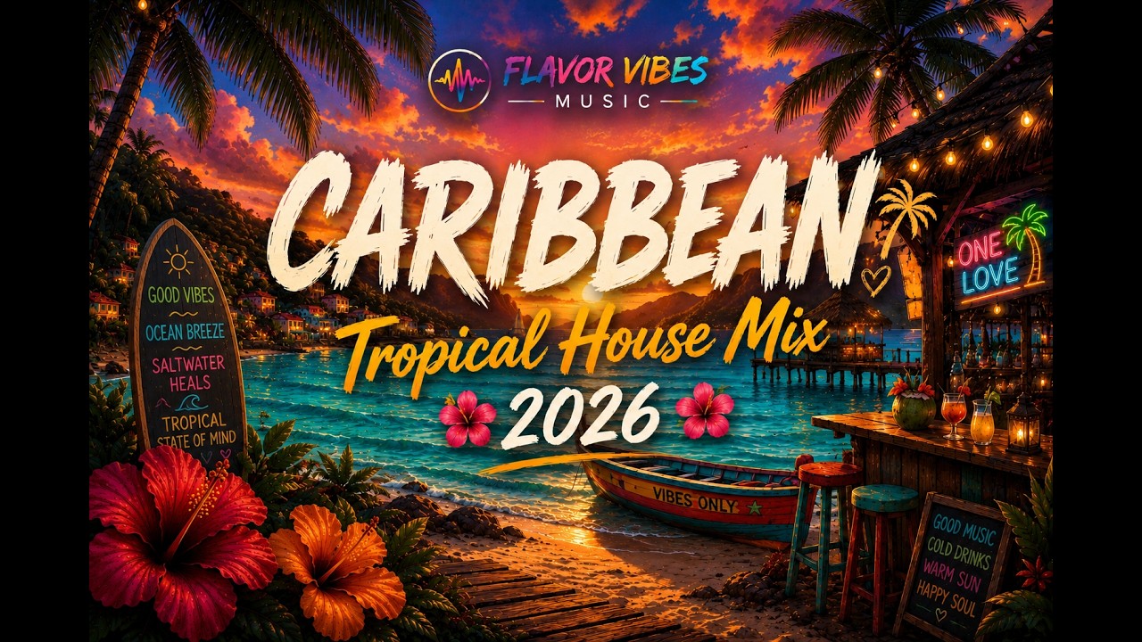Caribbean House Radio 2026 🏝️ Tropical Vocal Mix | Summer Island Hits with Lyrics | Beach Party | 4K