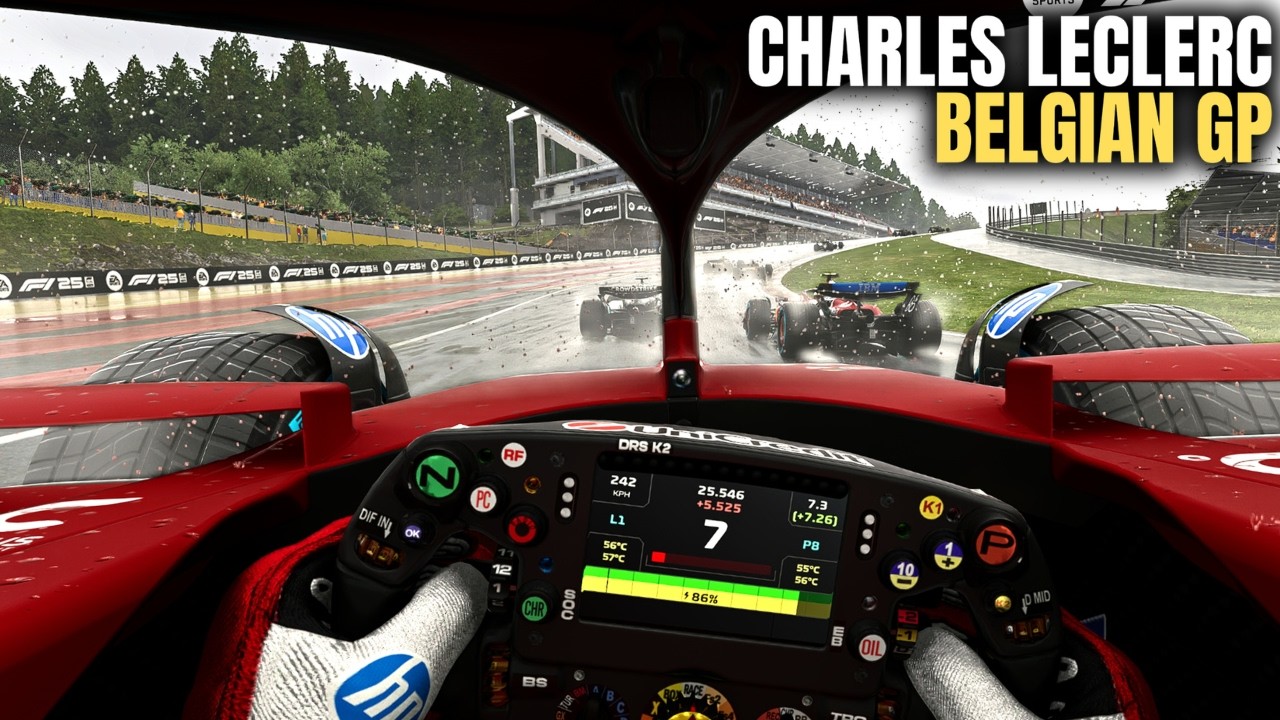 F1 25 Ultra Realistic Cockpit Gameplay – Charles Leclerc’s Ferrari SF25 | 2025 Belgian GP Race