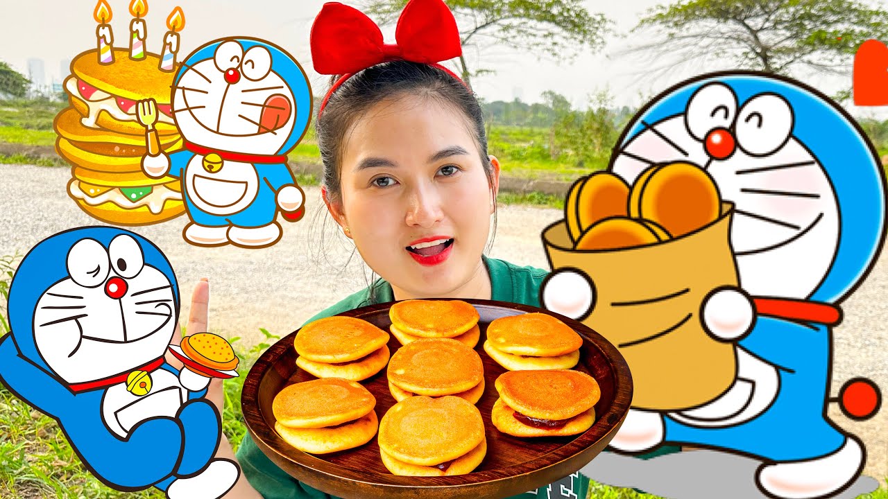 Changcady làm món bánh rán doraemon thơm ngon, sáng tạo ra bảnh rán kẹp sữa chua