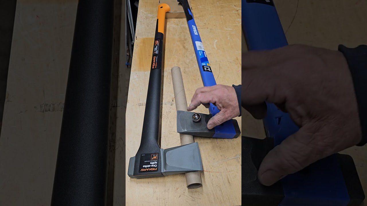 Steel ball test! Fiskars vs Kobalt #axe  #tools #quality