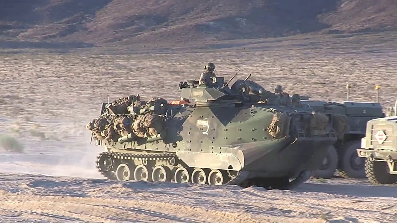 AAV-7 Amphibious Tank conduct live firing
