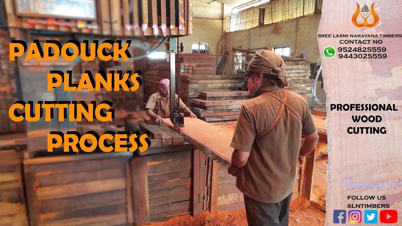 Padouck Planks 🪵Cutting Process || Professional Wood Cutting ||Sree Laxmi Narayana Timbers ||
