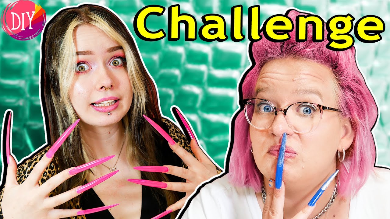 XXL FINGERNÄGEL CHALLENGE! WER SCHAFFT ES LÄNGER?! EVA vs KATJA