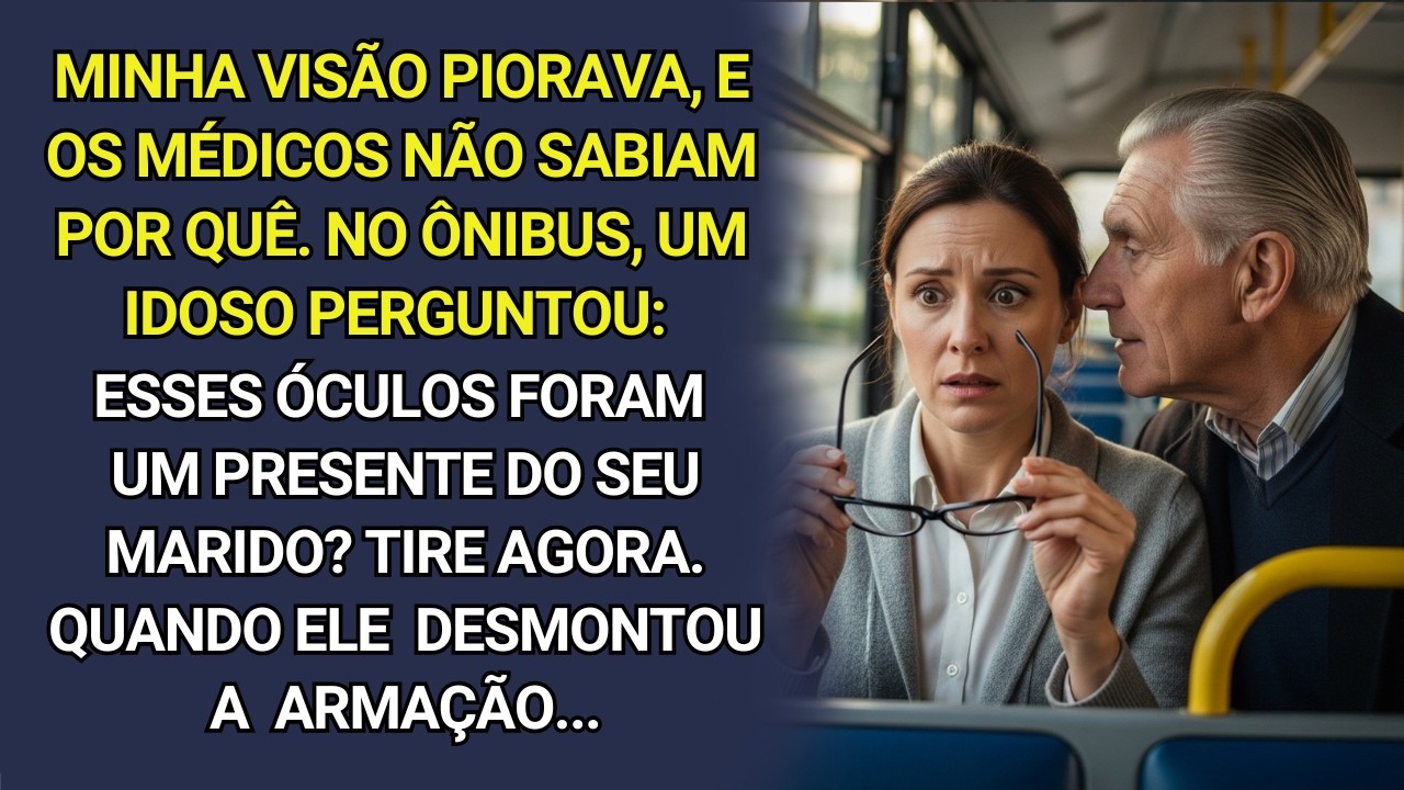 No ônibus, um desconhecido pediu para examinar meus óculos, e quando vimos o que havia dentro deles…