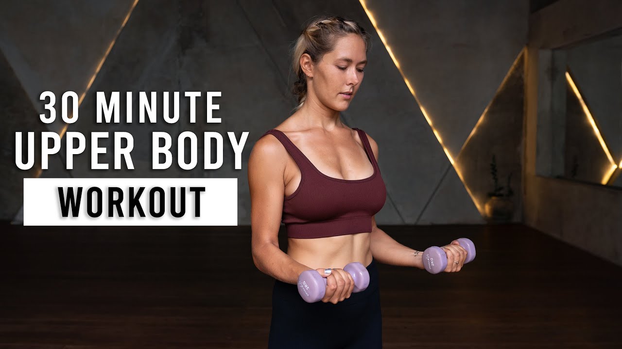 30 MIN ARMS & ABS WORKOUT | Upper Body HIIT With Dumbbells | No Repeats