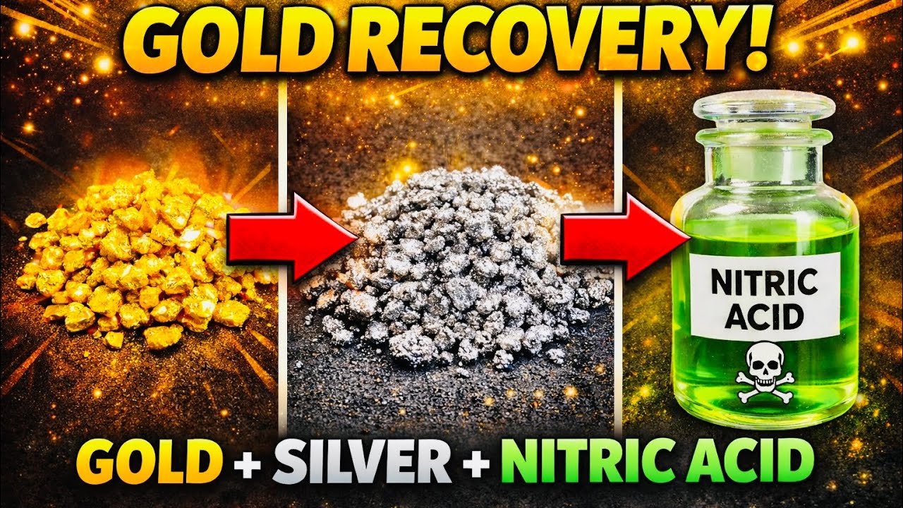 🔥 SIMPLE METHOD GOLD RECOVERY 🔥Gold Recovery with Silver & Nitric acids 