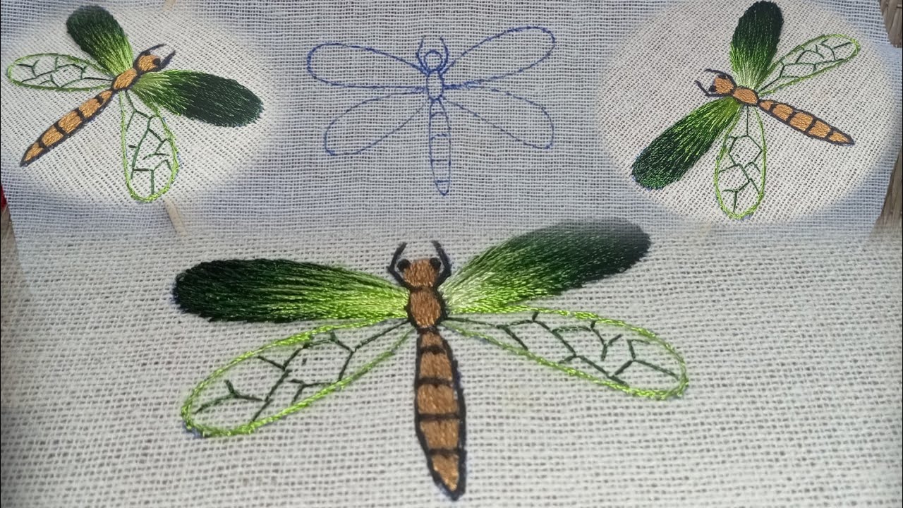 how to embroider super beautiful dragonfly