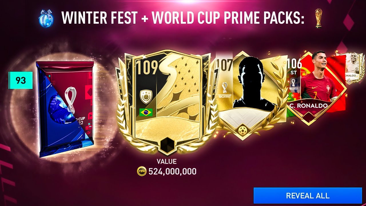 Opening New Master Winter Fest & World Cup Packs Until I Get 109 Prime Icon + Ronaldo! FIFA Mobile