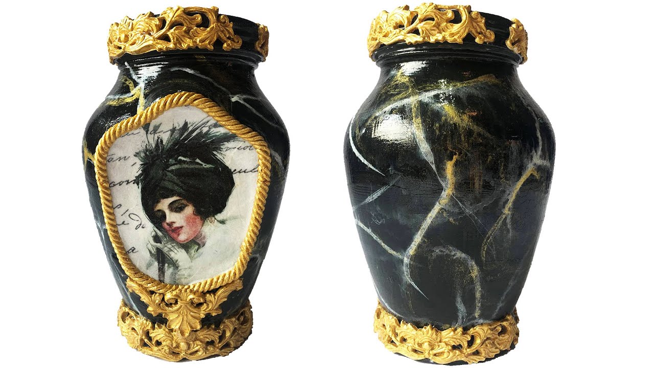 DIY MARBLE JAR DECOR / MARBLE EFFECT ON JAR