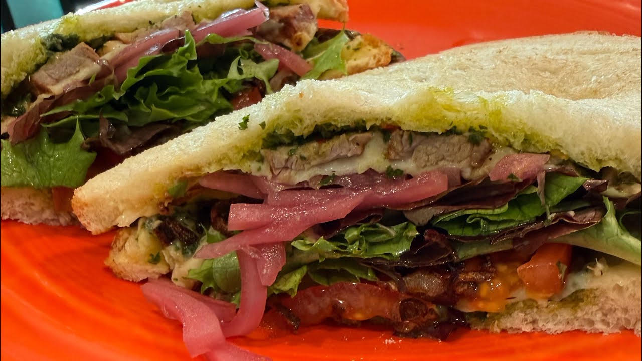 Steak Chimichurri sandwich. 