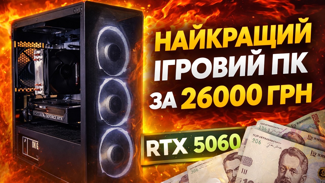 ЛУЧШИЙ ИГРОВОЙ ПК за 26000 грн / СБОРКА ПК для ВИДЕОМОНТАЖА на RTX 5060