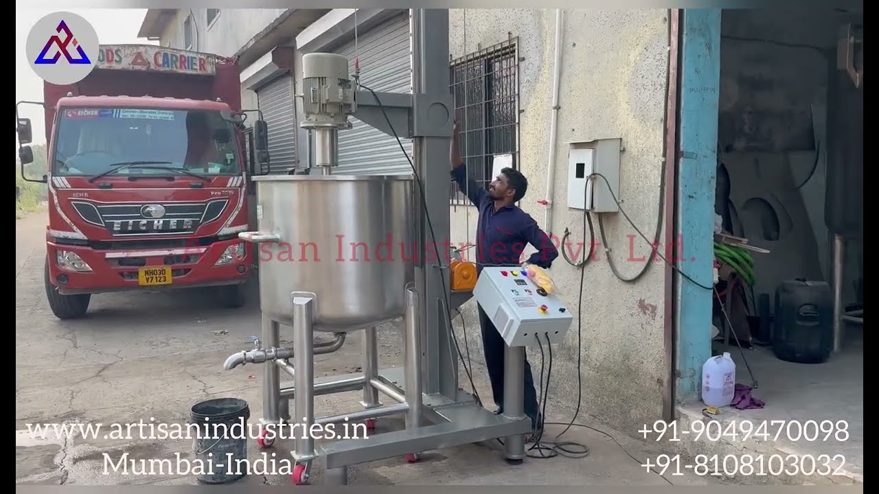 High Speed Disperser With Tank- Electric Hoist Lifting | Paint Mixer I Chemical Mixer 