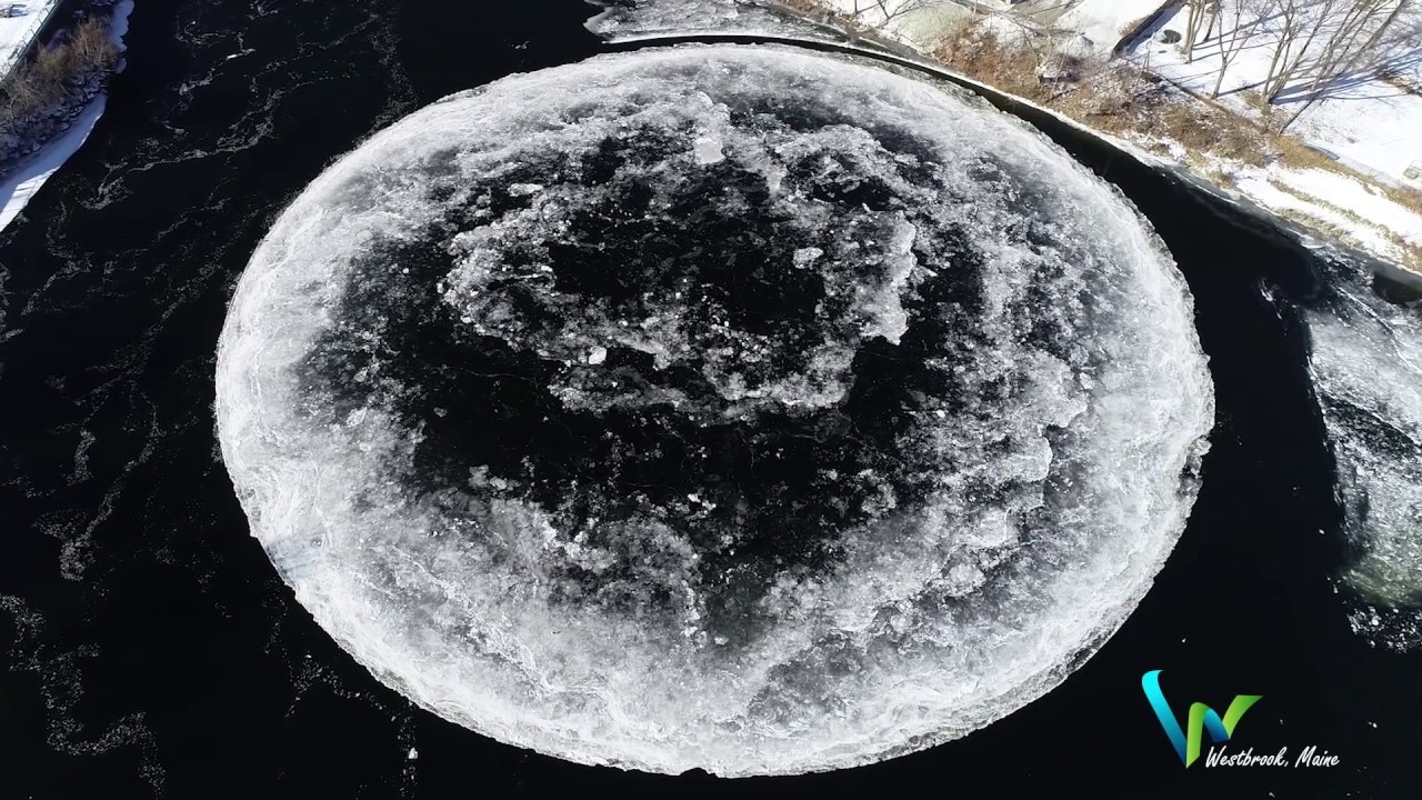 Giant Ice Disk in Westbrook, Maine