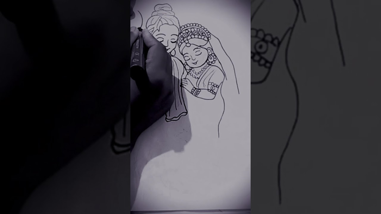 Ram Sita with Bal Hanuman Pencil Drawing ❤️🙏 | Cute & Emotional Devotional Art