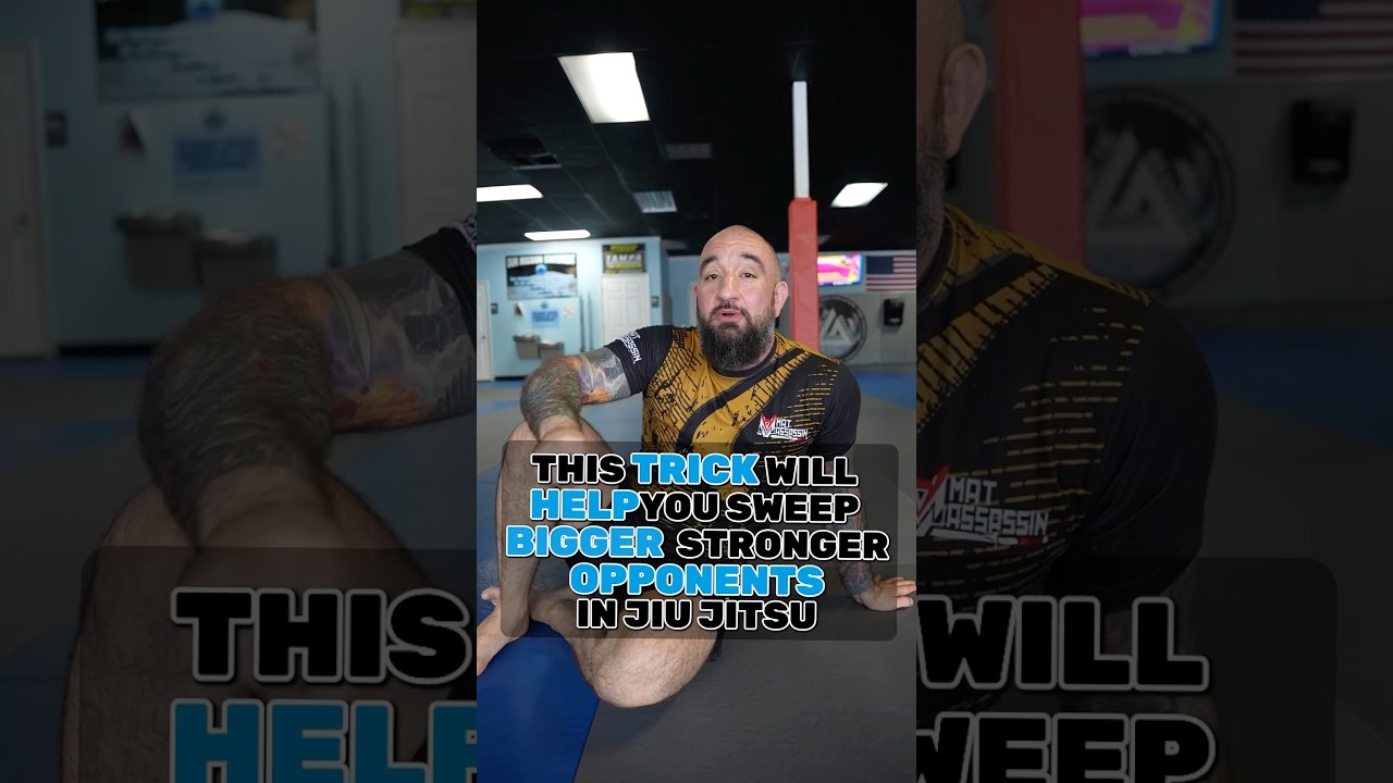 Trick to sweep BIGGER & STRONGER opponents in Jiu Jitsu! #bjj #jiujitsu #jiujitsutips #martialarts