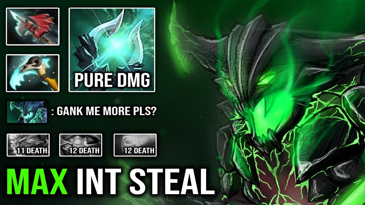 100% PURE DMG KING Max INT Steal Crazy Mid OD Even Nonstop Gank Can't Shut Him Down DotA 2