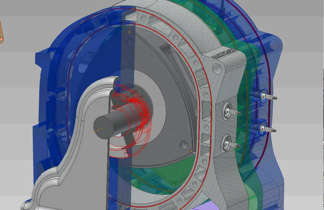 Rotary13B-REW Engine Wankle 3D animation