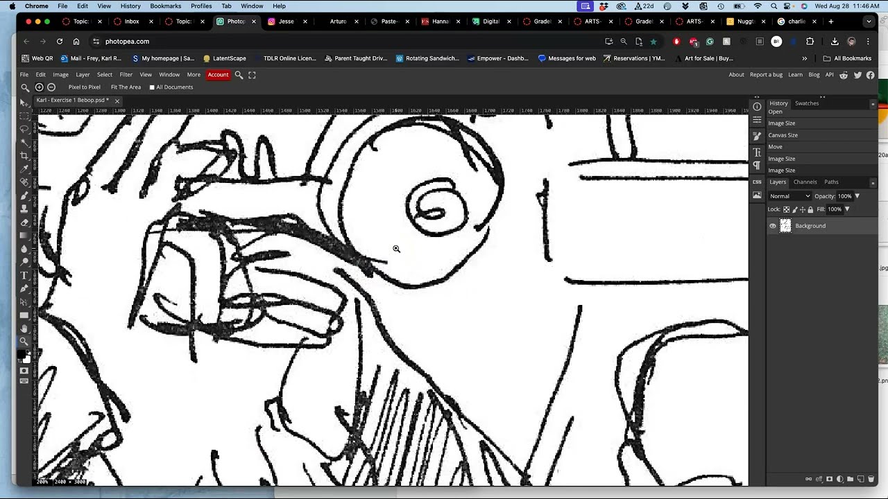 3  Using Image Adjustment Levels to clean up the black and white pixels