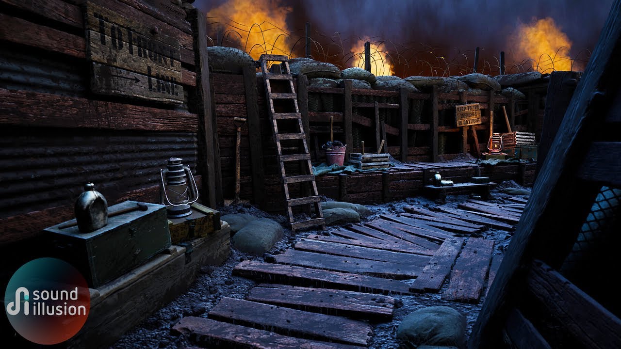 WW1 Battle Ambience - Distant Artillery | Sleep In The Trenches