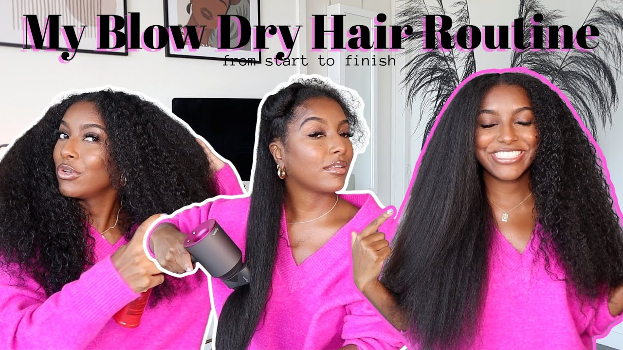 My Blow Dry Natural Hair Routine! | Start to Finish!