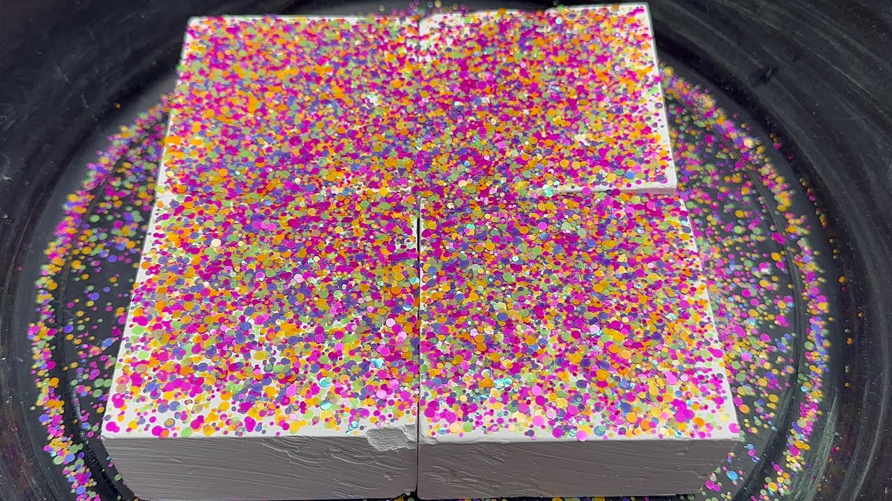 Fresh Blocks topped with Pink Glitter 🩷✨ ASMR Gym Chalk | Oddly Satisfying
