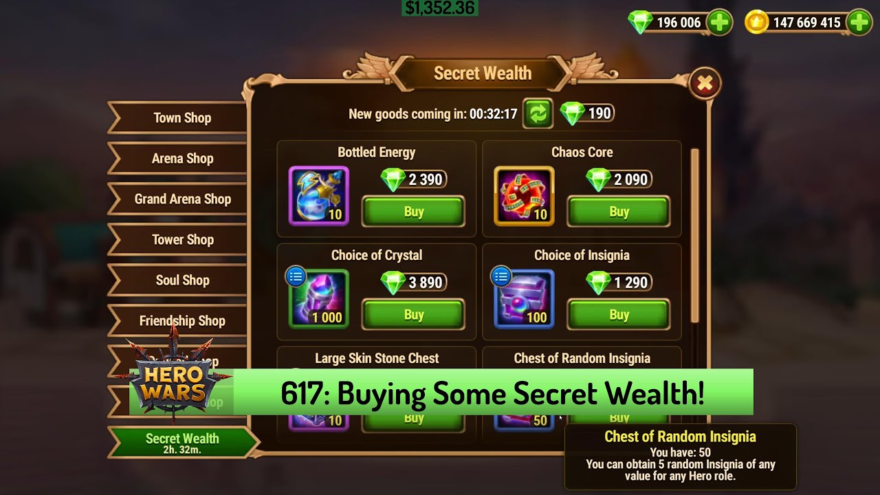 Let's Play Hero Wars 617: Trading My Extra Pet Potions for Items During Secret Wealth