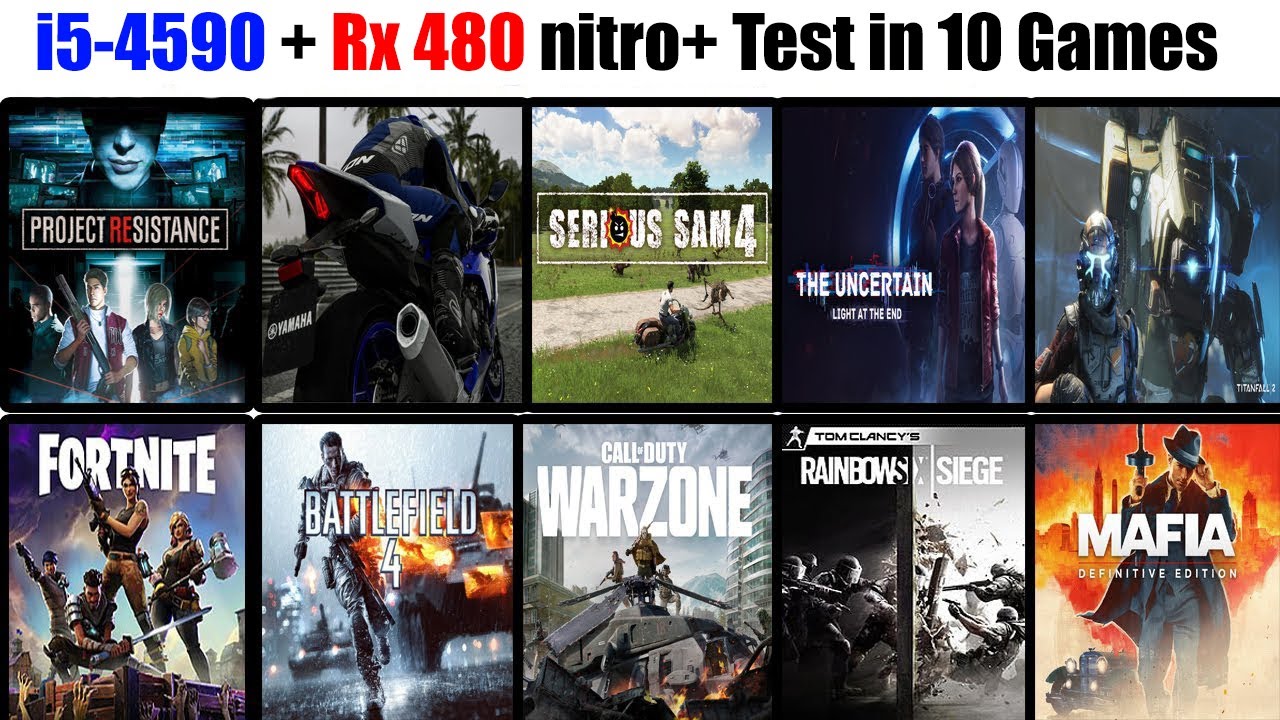 Radeon Rx 480 4gb | Test On 10 Games #05 | intel i5-4590 | 16GB Ram | Ultra Settings | 1080p |