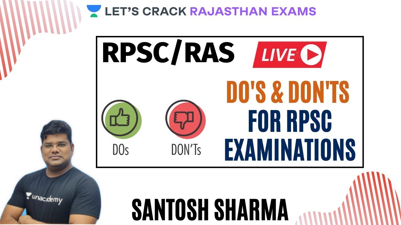 Do's and Don'ts for RPSC Examinations | Strategy Session | RPSC RAS 2020/2021 | Santosh Sharma