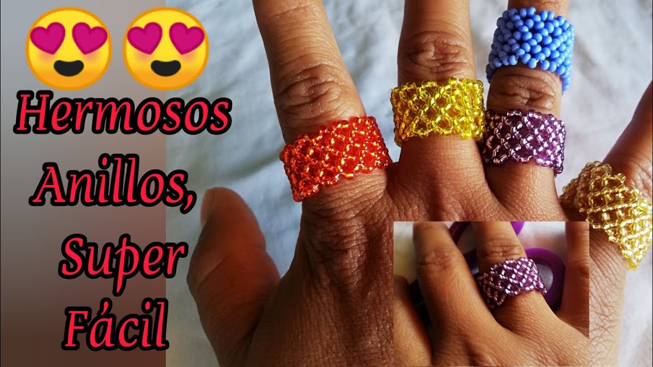 ¡Super Fácil de Hacer!// Anillos Hechos en Mostacilla 💍