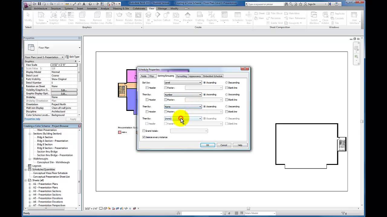 Revit Tutorials: Room Schedule
