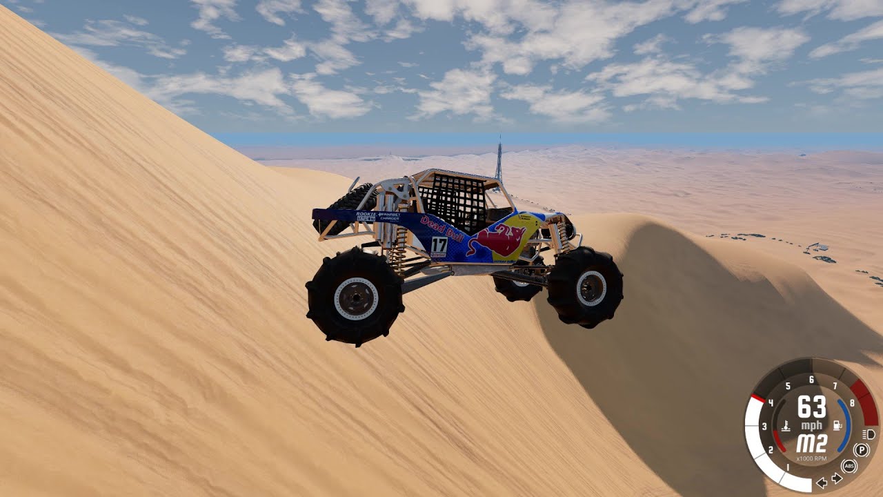 BeamNG.Drive The DW Ultra Bump Dead Bull Jeep is the best for the Toxic Sand Dunes Map.