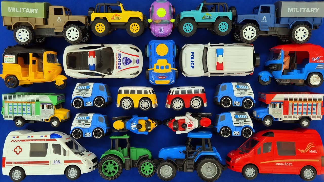 Cool City Vehicles for Kids!  Army Truck, Post Truck, Mini Cars | A Full Vehicle Lineup!