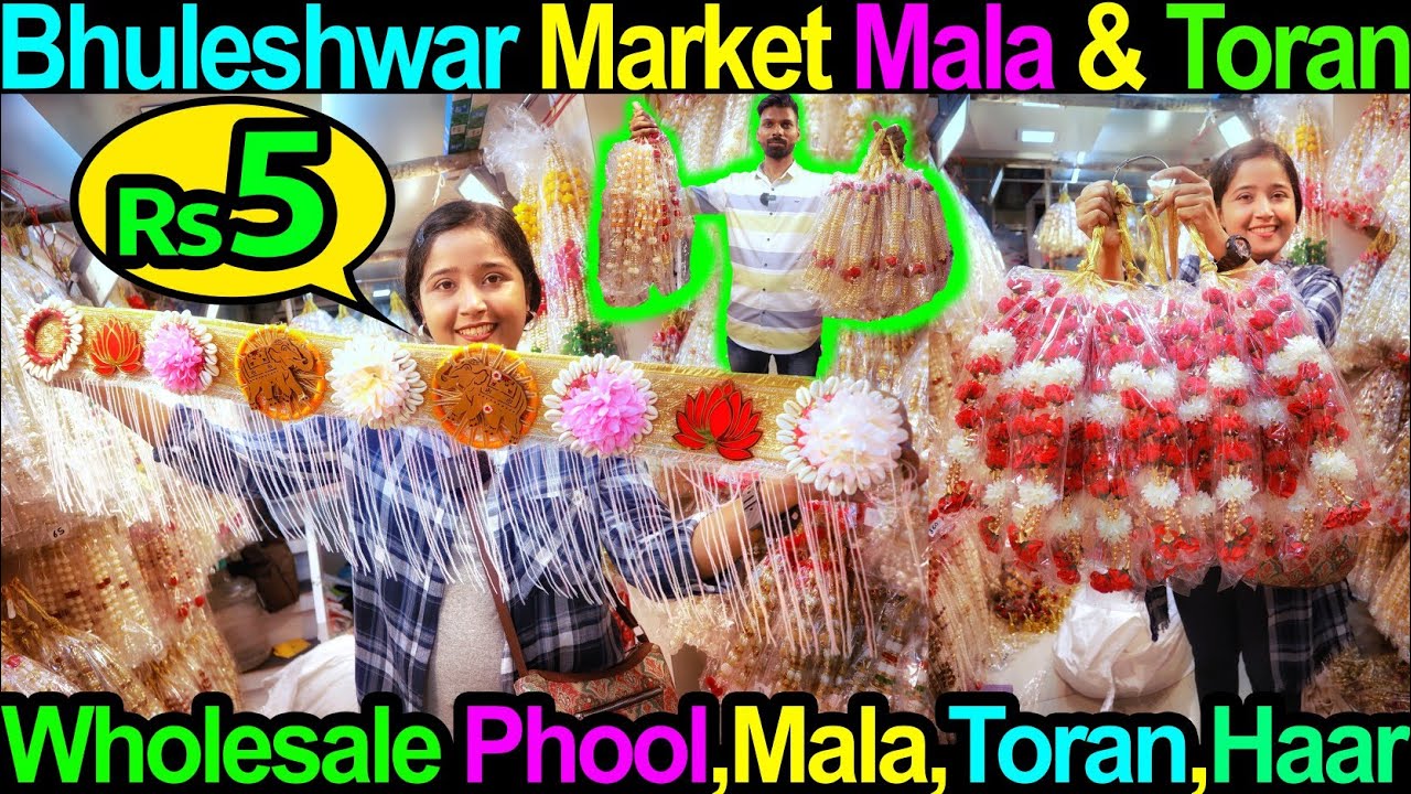 Bhuleshwar Market Mala,Haar,Toran Wholesale Market Mumbai Only Rs 5 | GANPATI DECORATION MARKET