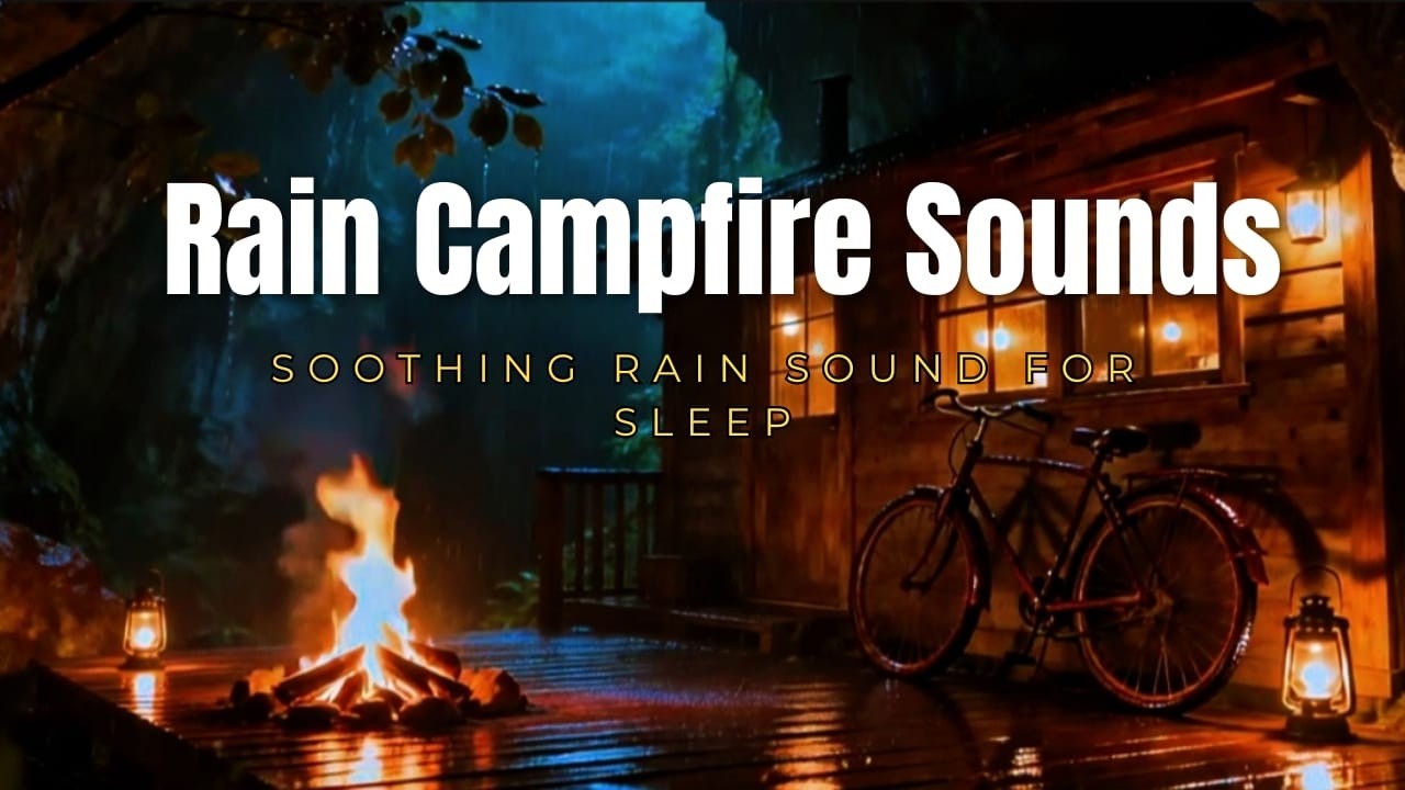 🌧🌲😴Rain Sounds and Campfire in a Cave Cabin in the Woods 2/1| Sleep Well with the Sound of Soft Rain