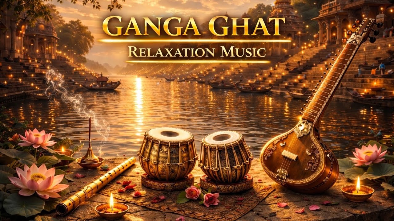 Ganga Ghat Relaxation Music | Peaceful Indian Instrumental for Meditation & Yoga