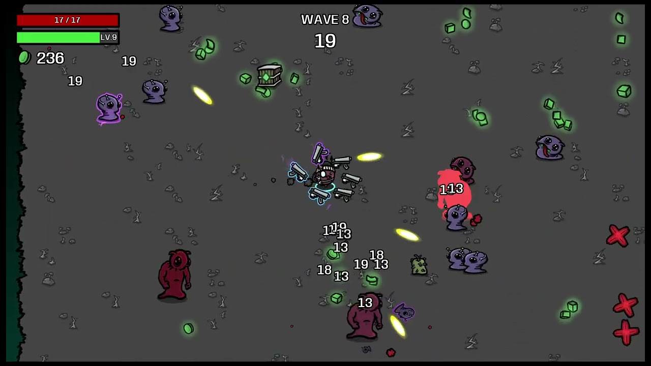 Creature: Minigun + 5 SMG | Brotato: Crash Zone