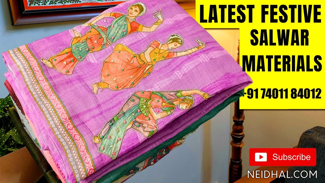 09 New Salwar Material Designs | NEIDHAL.COM | WhatsApp +917401184012 | OCT01  #3546🌺🌺🌺