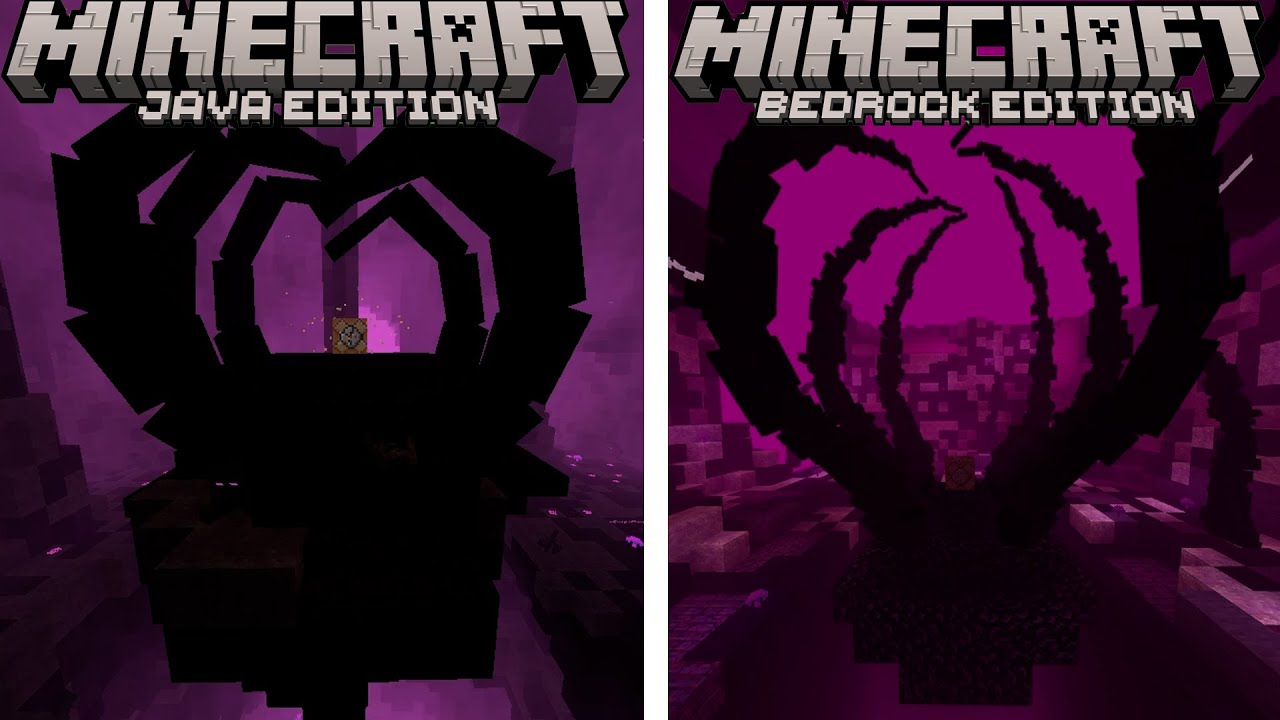 Destroying Inside The Wither Storm in Minecraft Java VS Bedrock