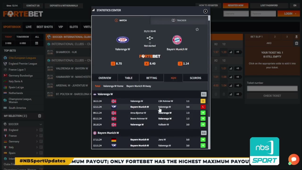 FORTEBET HOUR ON NBS SPORT TV 21/11/2024