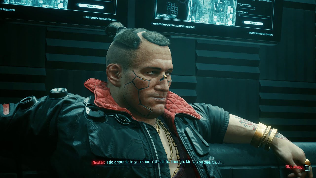 Cyberpunk 2077: Jackie Welles notices I'm watching him