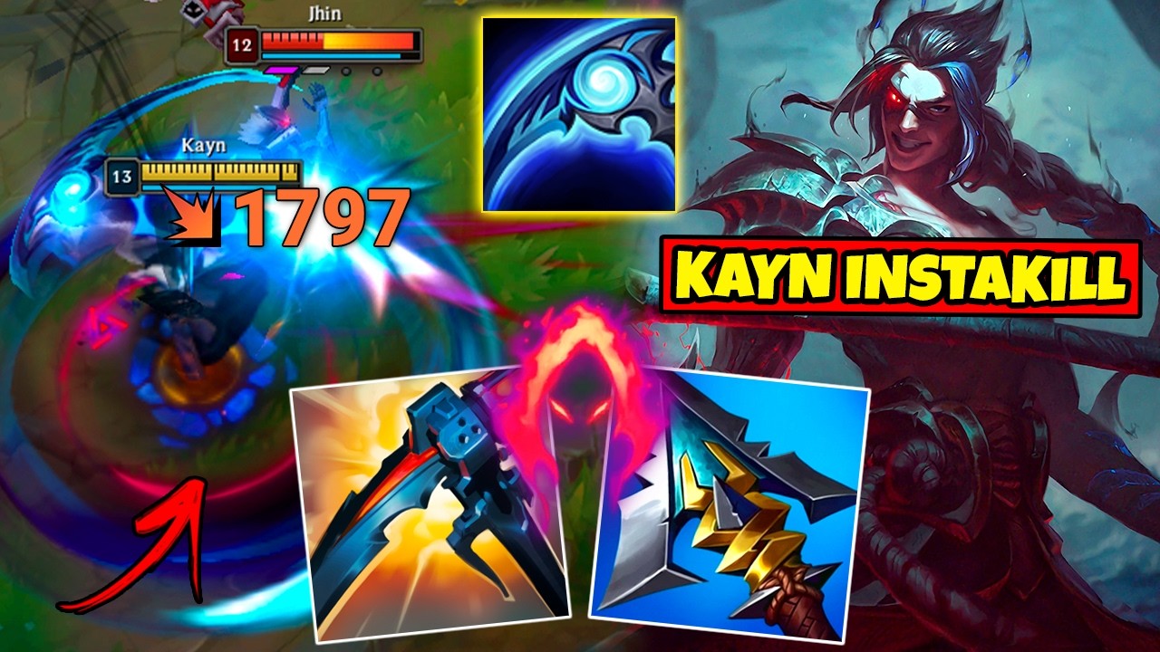 A MELHOR BUILD DE INSTAKILL DO KAYN AZUL NA SEASON 16