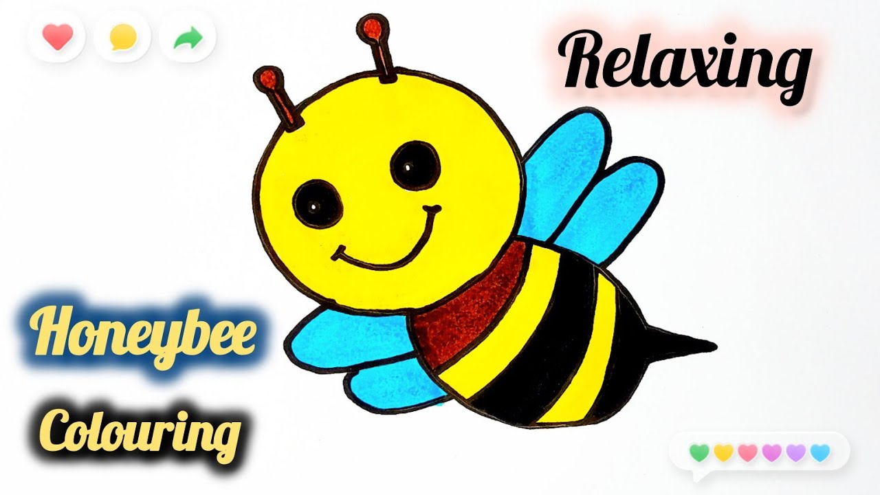 Relaxing Honeybee 🐝 Colouring | Relaxing video | a satisfying video | ASMR asmr asmr | Colouring 