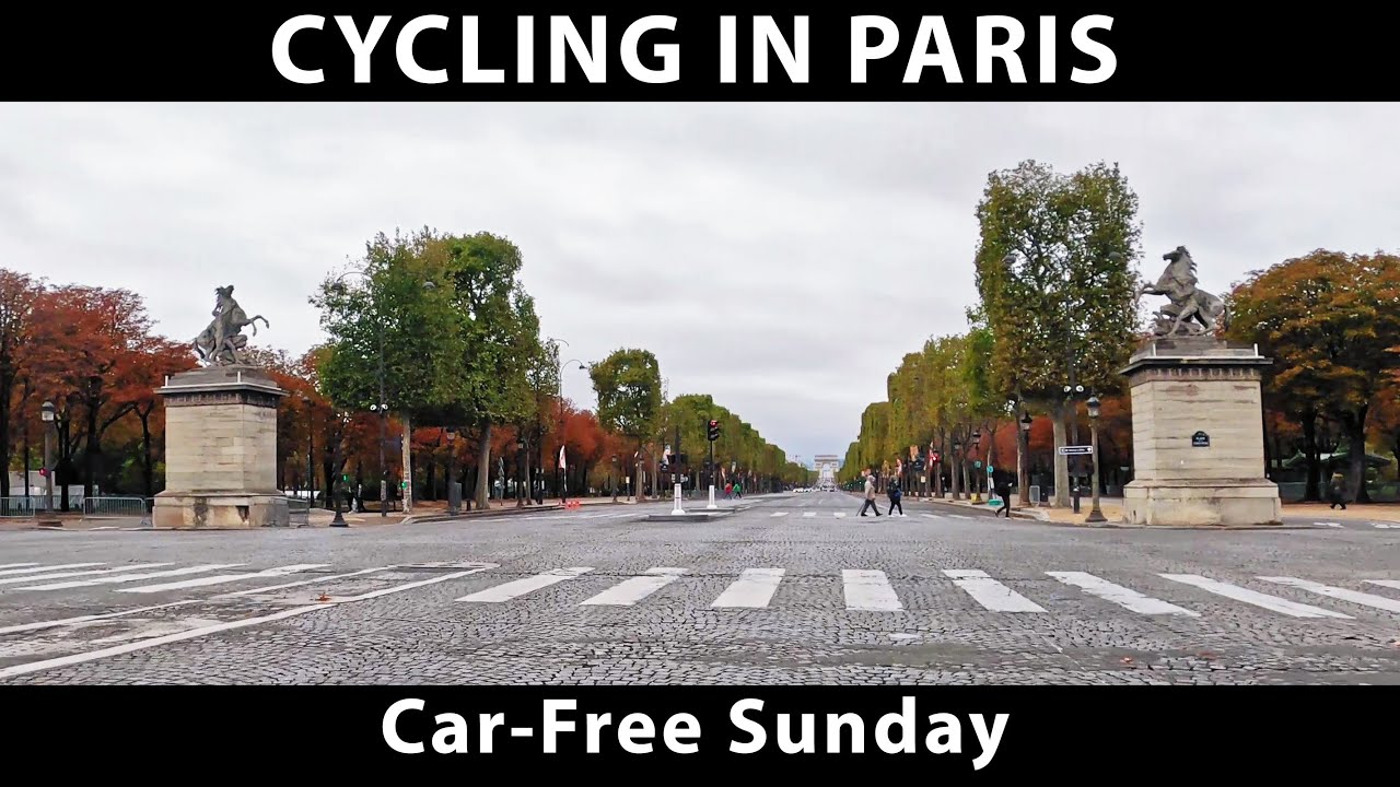 Cycling in Paris - Car-free day in city center